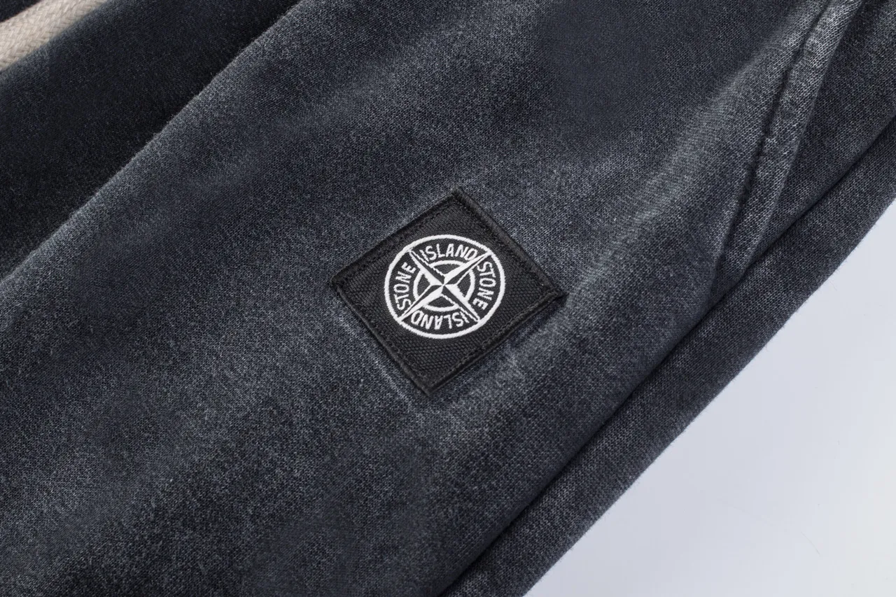 W2232#P150💰 Stone Stone Black Warrior Small Label Compass Washed and Distressed Drawstring Terry High Street Long Sweatpants for Men and Women Fashionable 🛒This item can be worn by both men and women. The texture is very good and it looks great on the upper body. It can be worn on the high street for casual wear. It looks slim and looks good in photos📷 Color: Washed Black Size: M L XL XXL